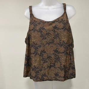 NWOT Blair Brown and Black Tankini Top. Size 22W.